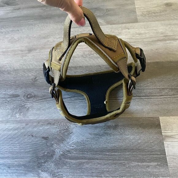 Tactical Dog Harness For Medium Dogs Olive Adjustable Reflective Travel - Picture 4 of 11